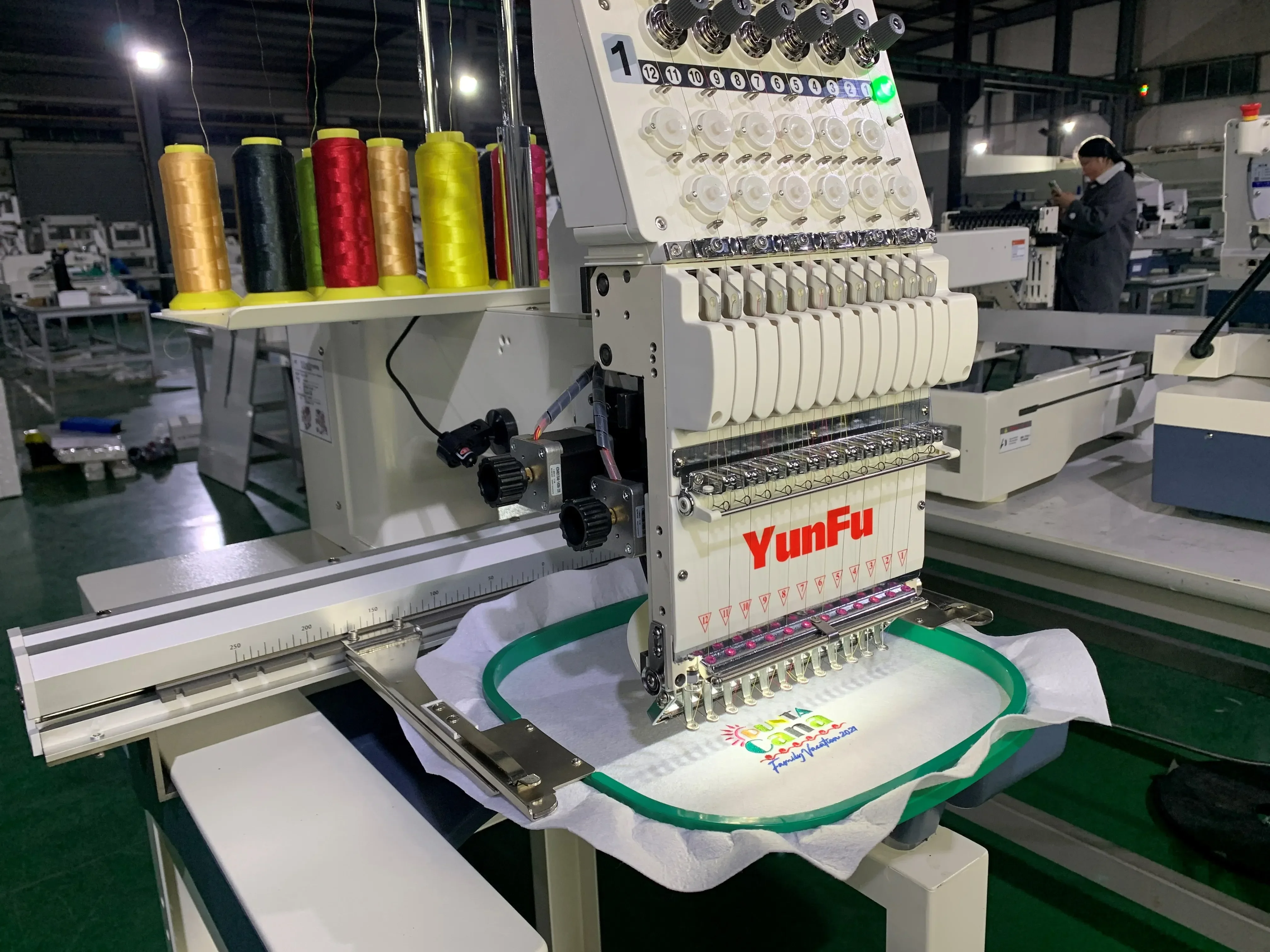 DDP single head 12 15 needles embroidery machine longtime online support service industrial 350*500 mm embroidery machine