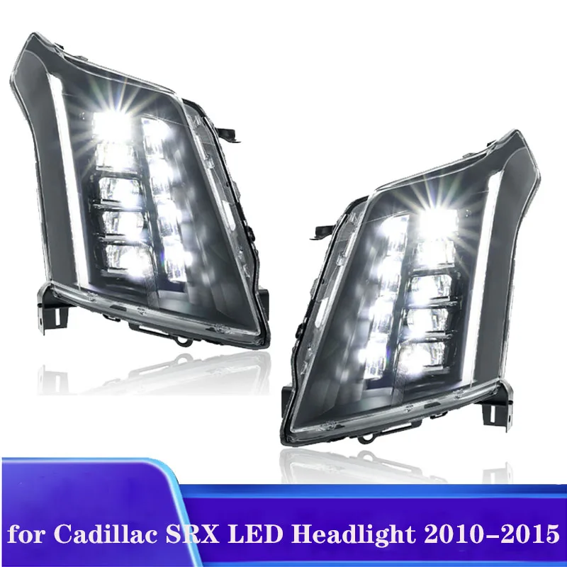 

LED Head Lamp for Cadillac SRX LED Headlight 2010-2015 Headlights SRX DRL Turn Signal High Beam Angel Eye Projector