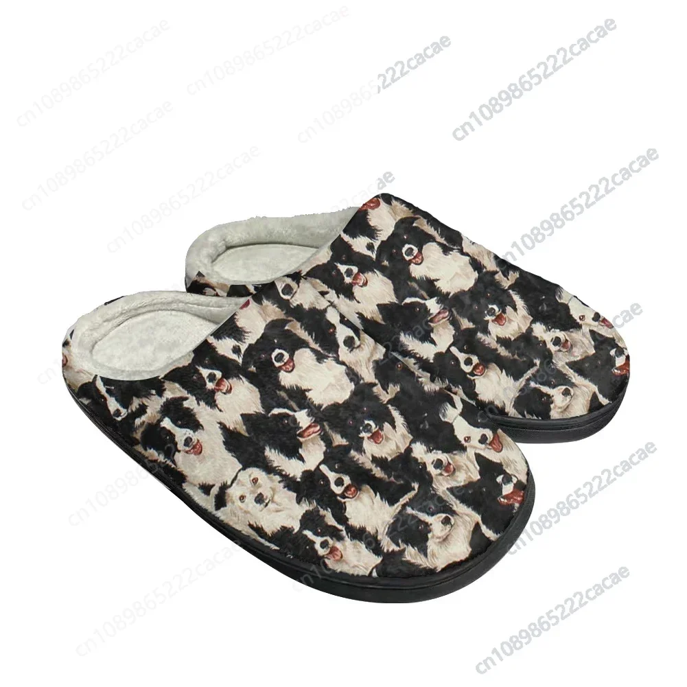 Hot Border Collie Fashion Cotton Custom Slippers Mens Womens Sandals Plush Casual Keep Warm Shoes Thermal Comfortable Slipper