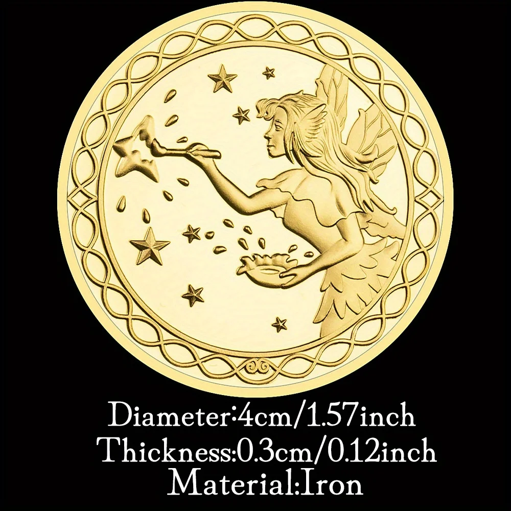 1 قطعة جنية الأسنان تحصيل فضي مطلي بالذهب تذكارية عملة محظوظة عملة تذكارية هدية إبداعية #3