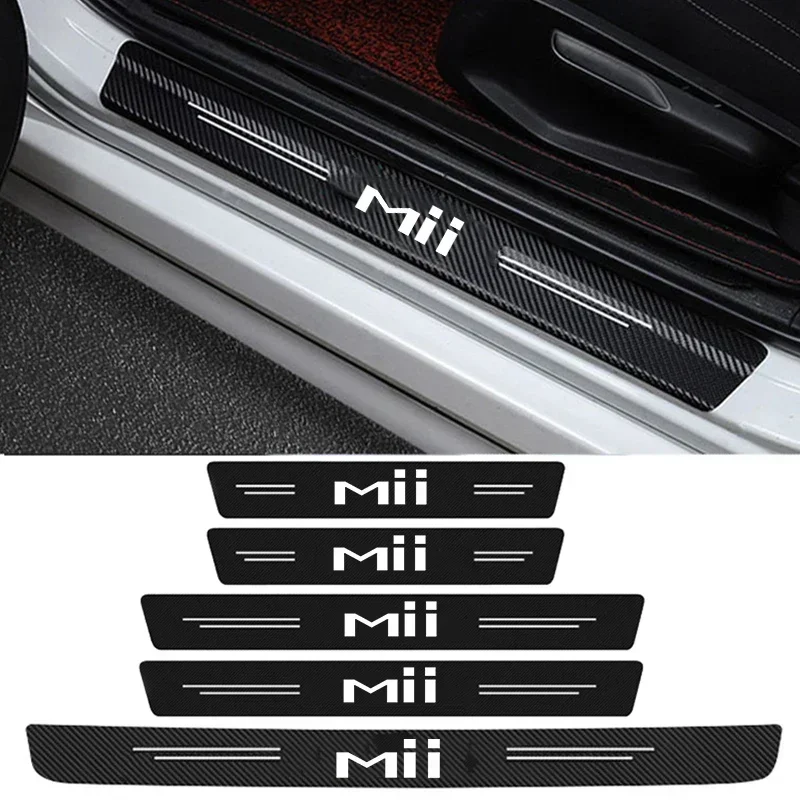 Car Door Threshold Sill Scuff Plate Decals Protector Stickers for SEAT Mii Logo Auto Door Entry Pedal Guards Trunk Bumper Film