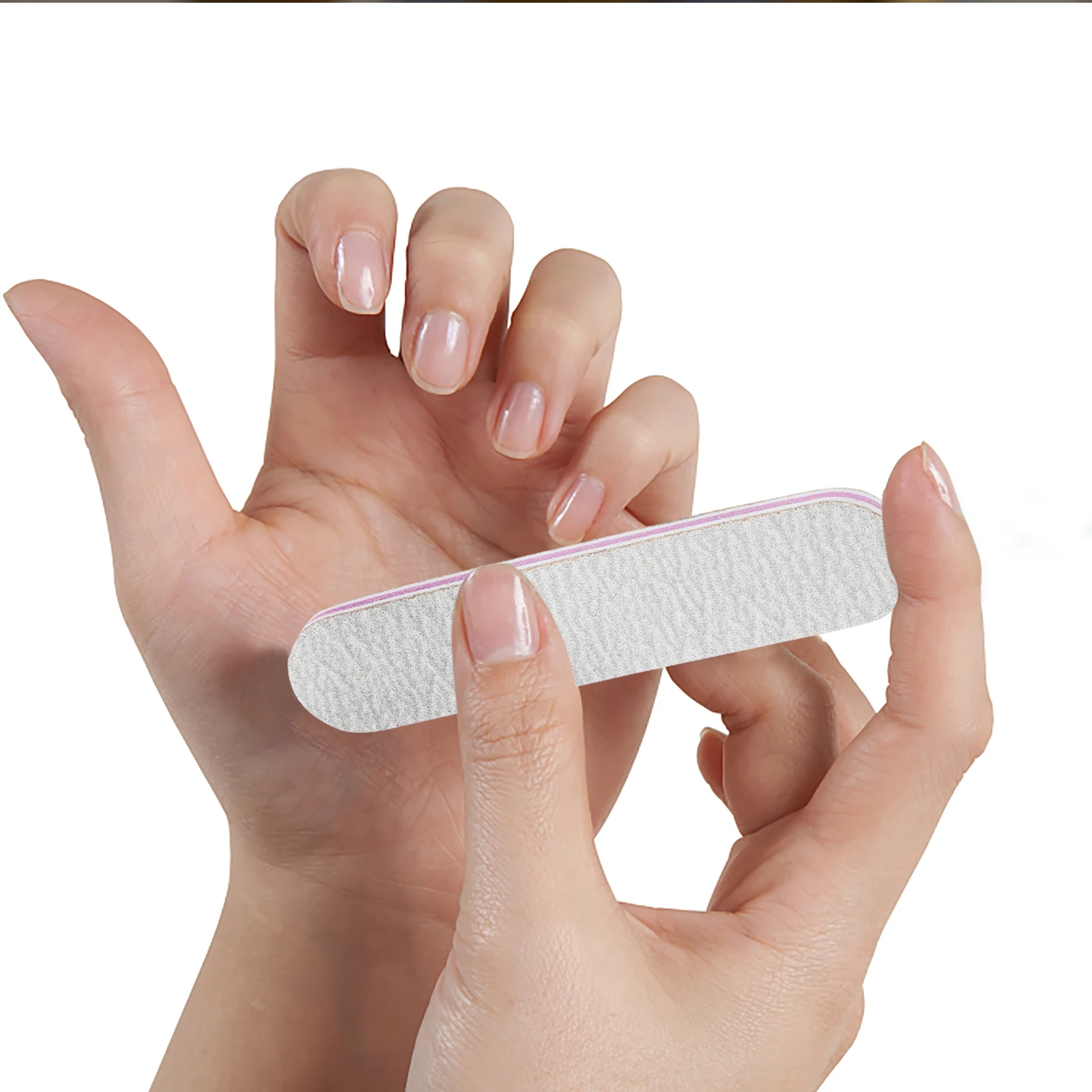 

100 pcs Mini Nail Files 9x2cm Double Sided Gray S paper for Travel Salon Natural Nails Women Portable Manicure Tools Lightweight