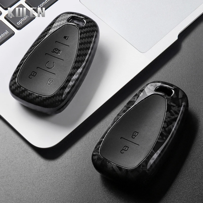 ABS Carbon Fiber Car Key Case Cover For Chevrolet Malibu Blazer Traverse Onix Equino Volt Bolt Trax Orlando Cruze Spark Camaro