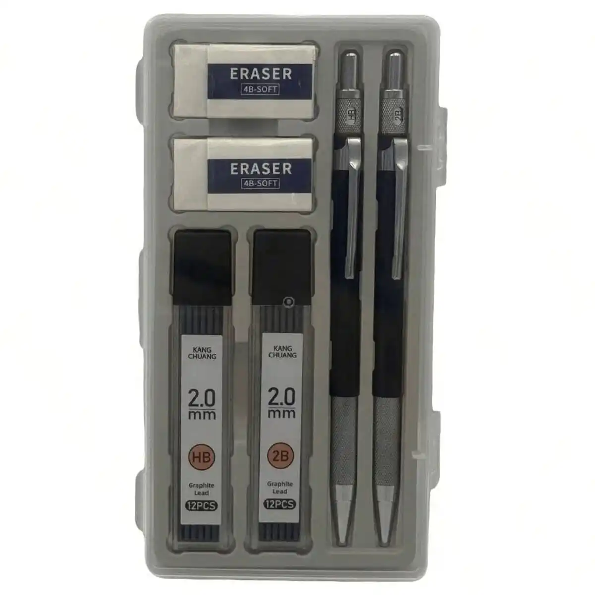Professioneller automatischer Zeichenstift, Metall-Aktivstift-Set, Ersatzminensatz, 2,0-mm-Bleistiftmine, schwerer, professioneller Automatikstift mit niedrigem Schwerpunkt, durchgehende Minenführung,
