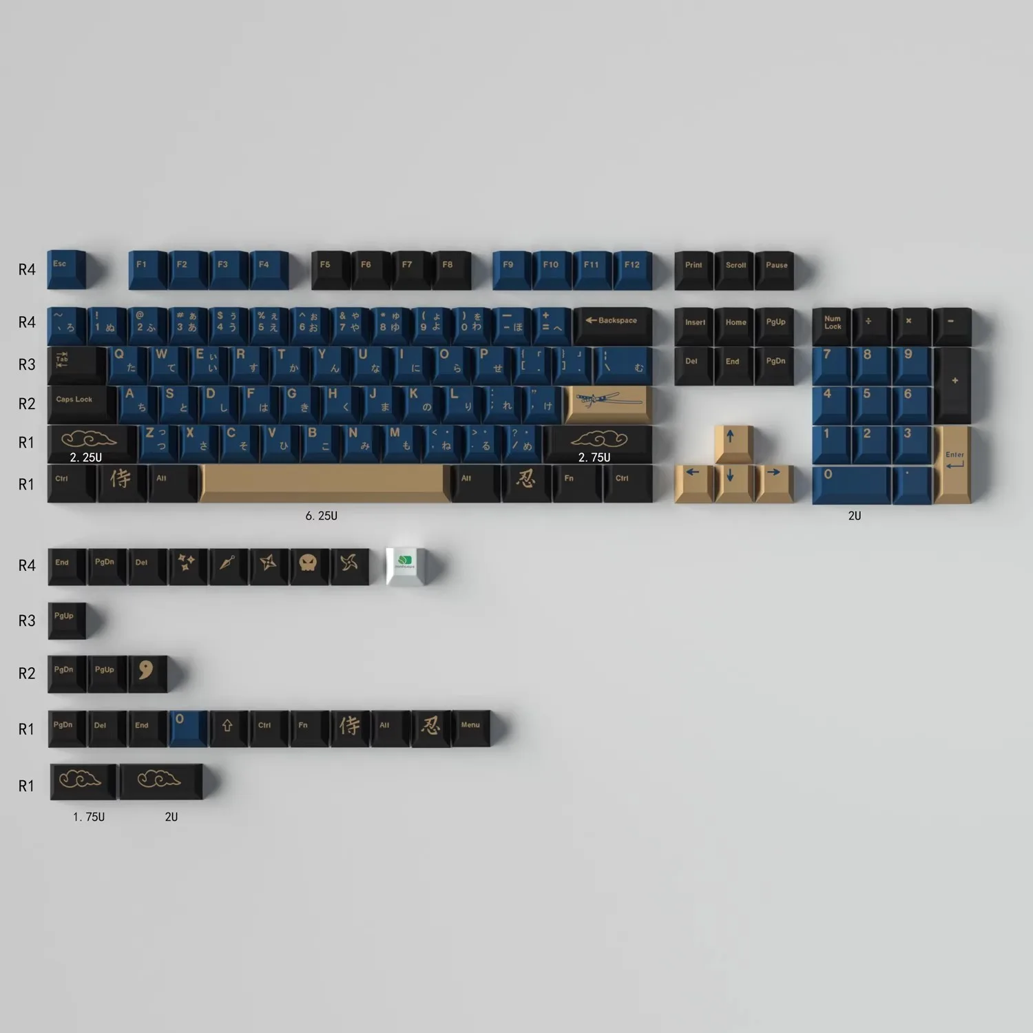 

GMK 129 Keys Blue Samurai PBT Keycaps DYE SUB Mx Switch Mechanical Game Keyboard Cherry Profile Keycap ISO ENTER Anne GK61