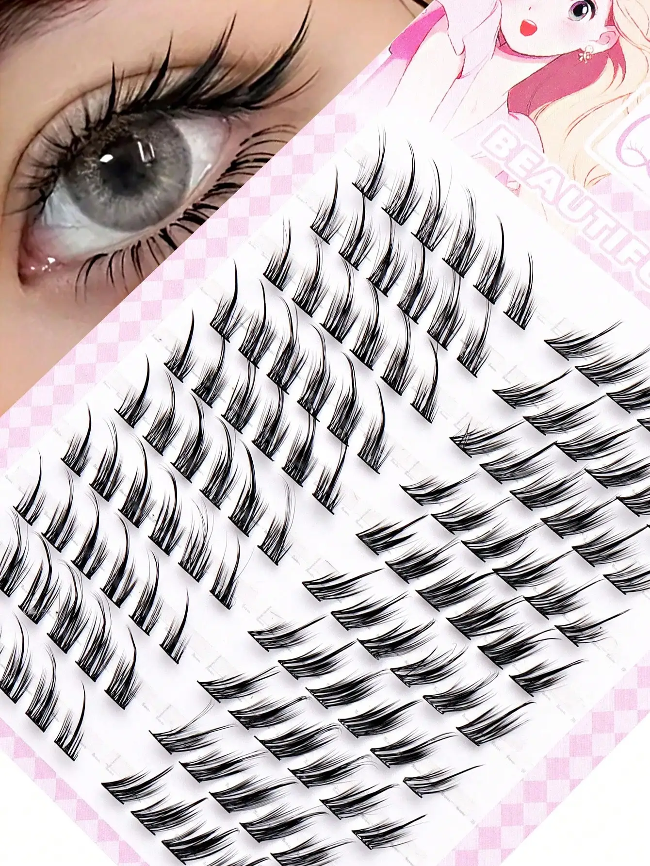 120 Pcs Curly 3D Wispy Manga Lashes - Cartoon Cat Eyes & Fox Eyes Design, Fluffy Faux Mink with Soft Texture, Large Capacity