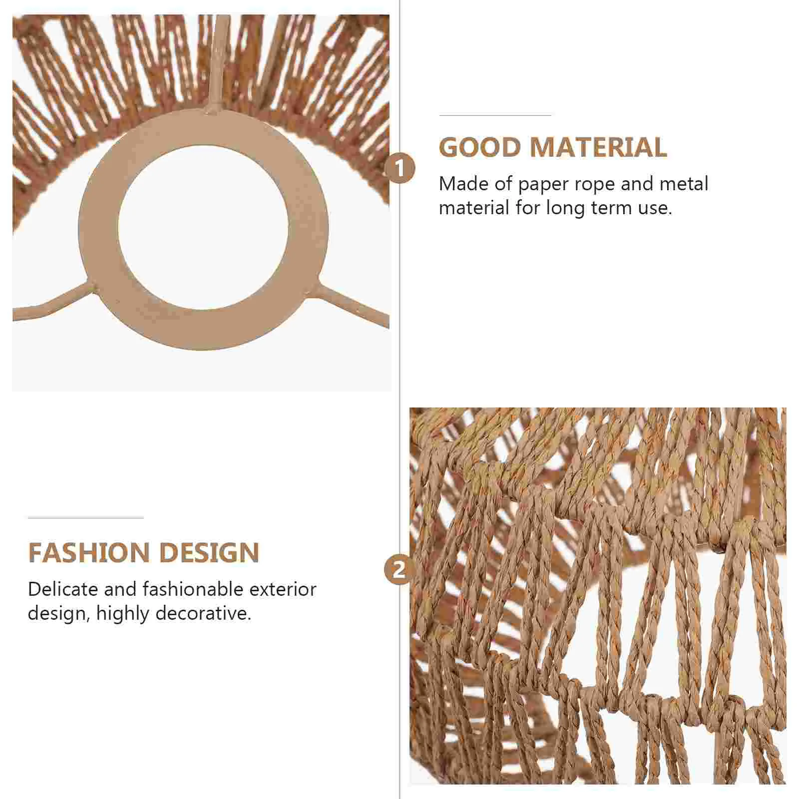 Imitation Rattan Paper Rope Chandelier Pendant Light Cover 395 Circular Lampshade for Home Restaurant Zen Tea Room Hot Pot Shop