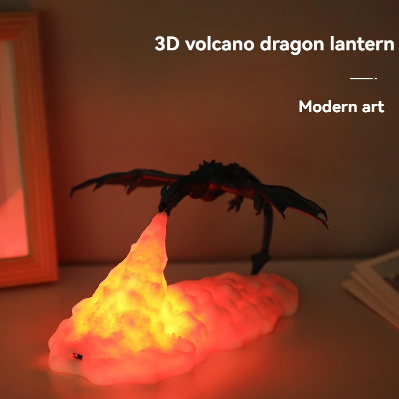 

3D лампа вулкана дракона, новинка, подарки, электронные креативные товары, светодиодный ночник, украшение дома