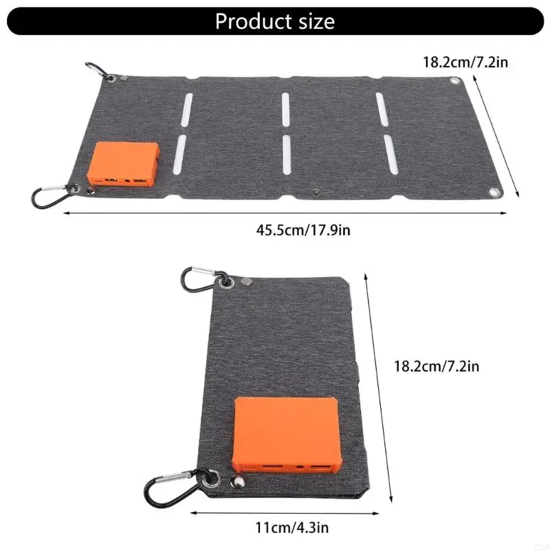 لوحة عالية الكفاءة 40W ETFE SOLARS قابلة للطي مع USB وتخرج الملحقات المحمولة للتخييم وحقائب الظهر 72xD