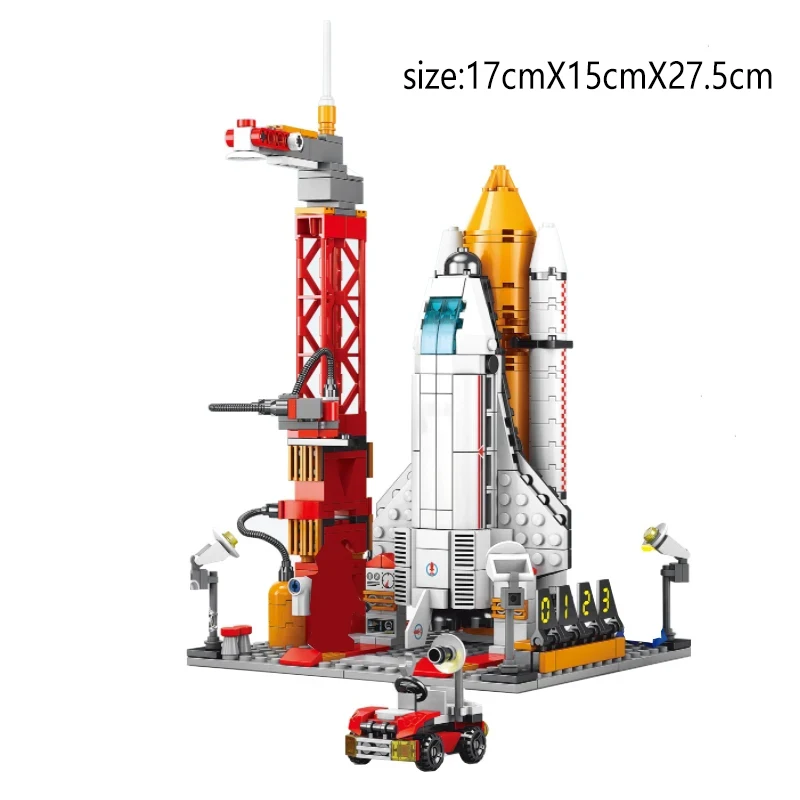 

Space Rocket Launching Model Building Blocks City Aerospace Space Station Shuttle Ship Astronaut Bricks Christmas Toys