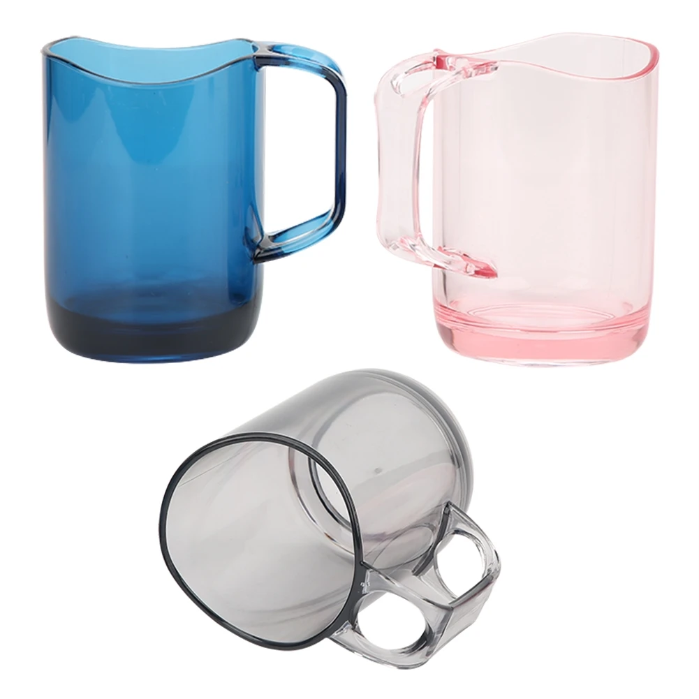 3Pcs Innovative Thicken Toothbrush Cup with Handle Toothbrush Holder Bathroom Supply