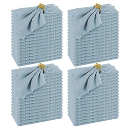 50pcs 32x32cm Handmade Gauze Cotton Napkins Dusty blue Reusable Tea Towel Wedding Party Christmas Table Decor Burrs napkins
