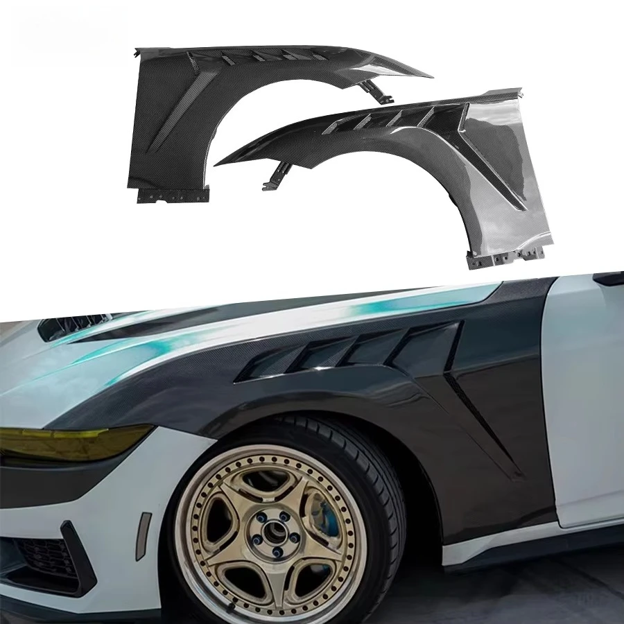High Quality Real Carbon Fiber Front mudguards for Ford Mustang 2024 Carbon Side mudguards Flares Car Accessories