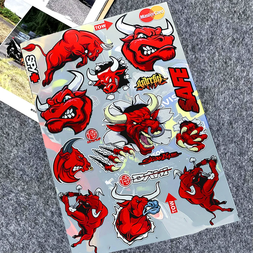 For Honda KTM Yamahai CFMOTO Husqvarna Bull Helmet Sticker Electric Motorcycle Accessories Car Windows Scooter Red Bicycle Decal