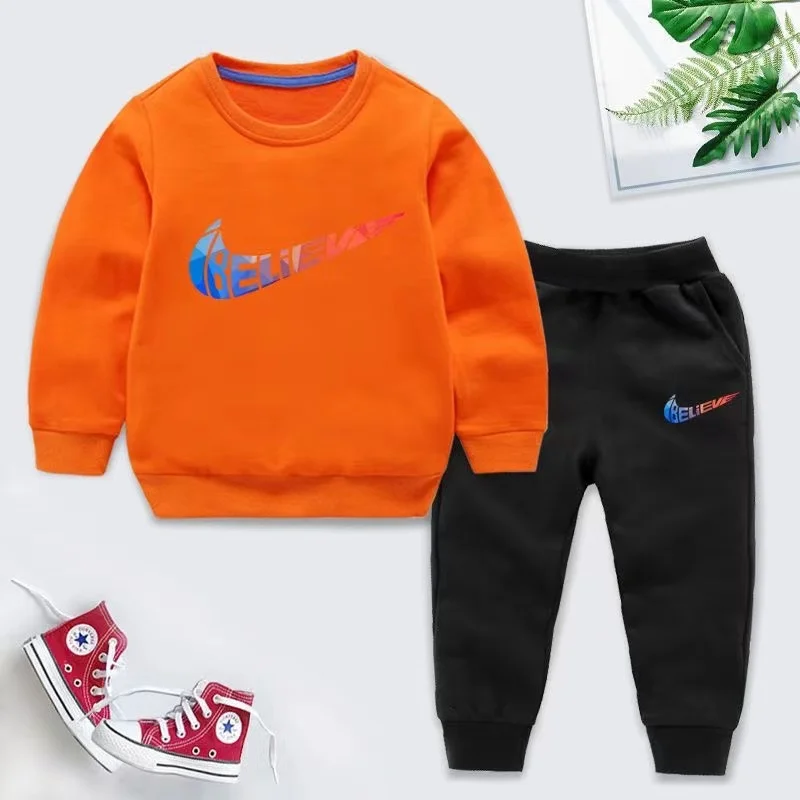 Autumn Baby Boy Clothes Fashion Printed T-shirts and Pants 2 Pieces Set Children Girls Casual Top Bottom Outfits Tracksuits