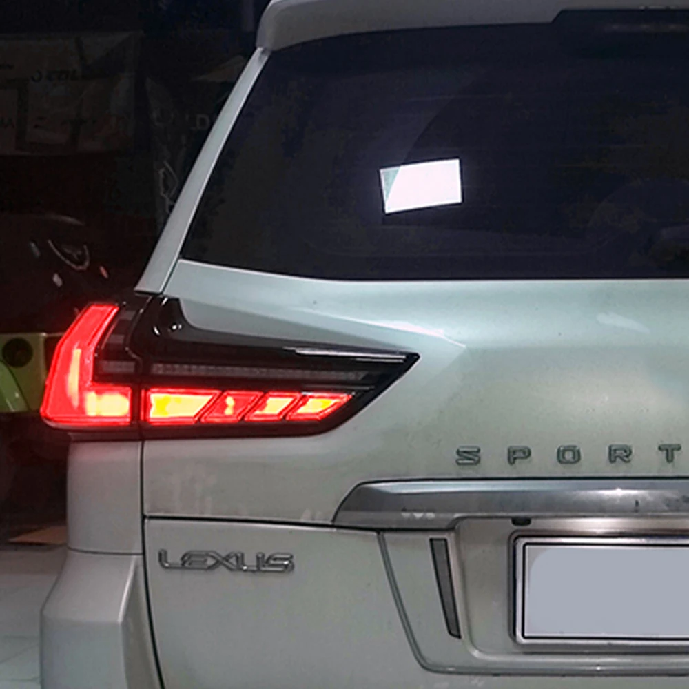 

Модернизированные автомобильные задние фонари в сборе для Lexus LX570 2016-2019, автоматические задние фонари, светодиодные динамические потоковые стоп-сигналы, аксессуары для инструментов