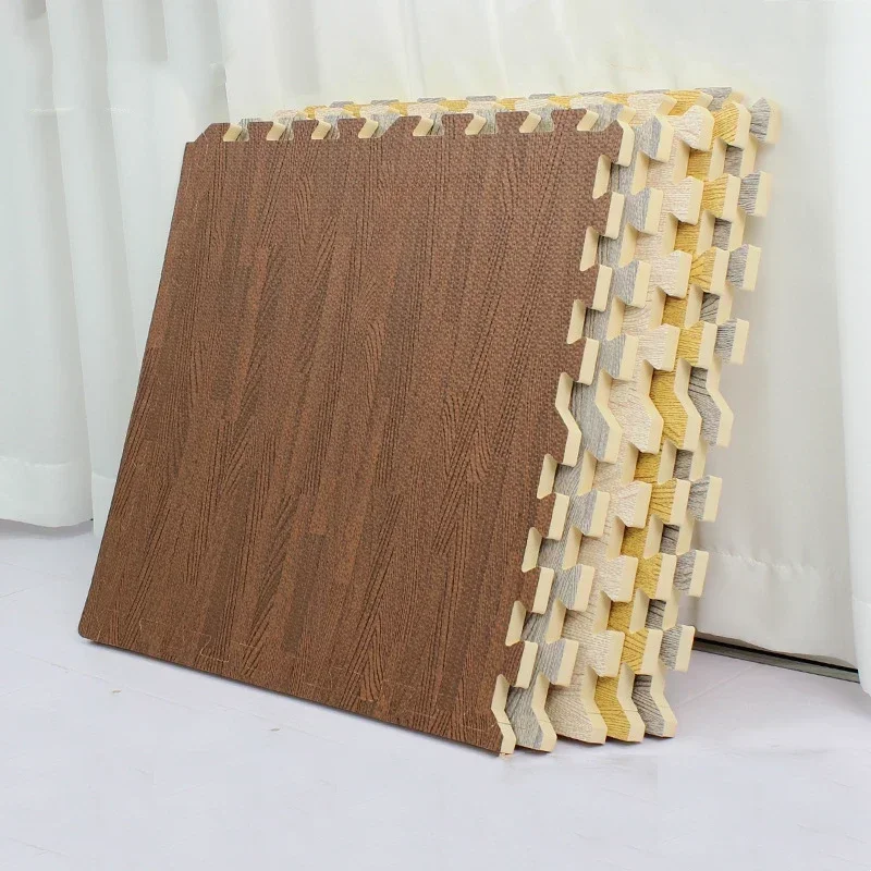30*30cm Wood Grain Puzzle Floor Mat Eva Foam Interlocking Crawling Rug Children's Crawling Play Mat Gym Puzzle Carpet Baby Foam