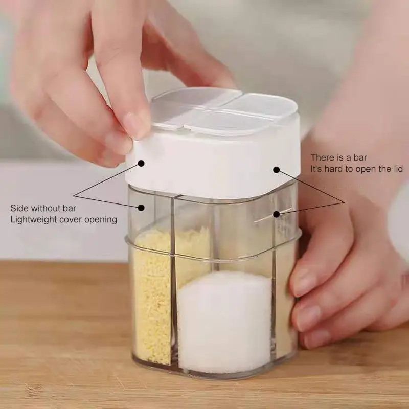 Travel Camping Spice Kit Seasoning Spice Shaker 1PC 4 In 1 Plastic Dispenser Camping Spice Containers Seasoning Can Oil Bottle