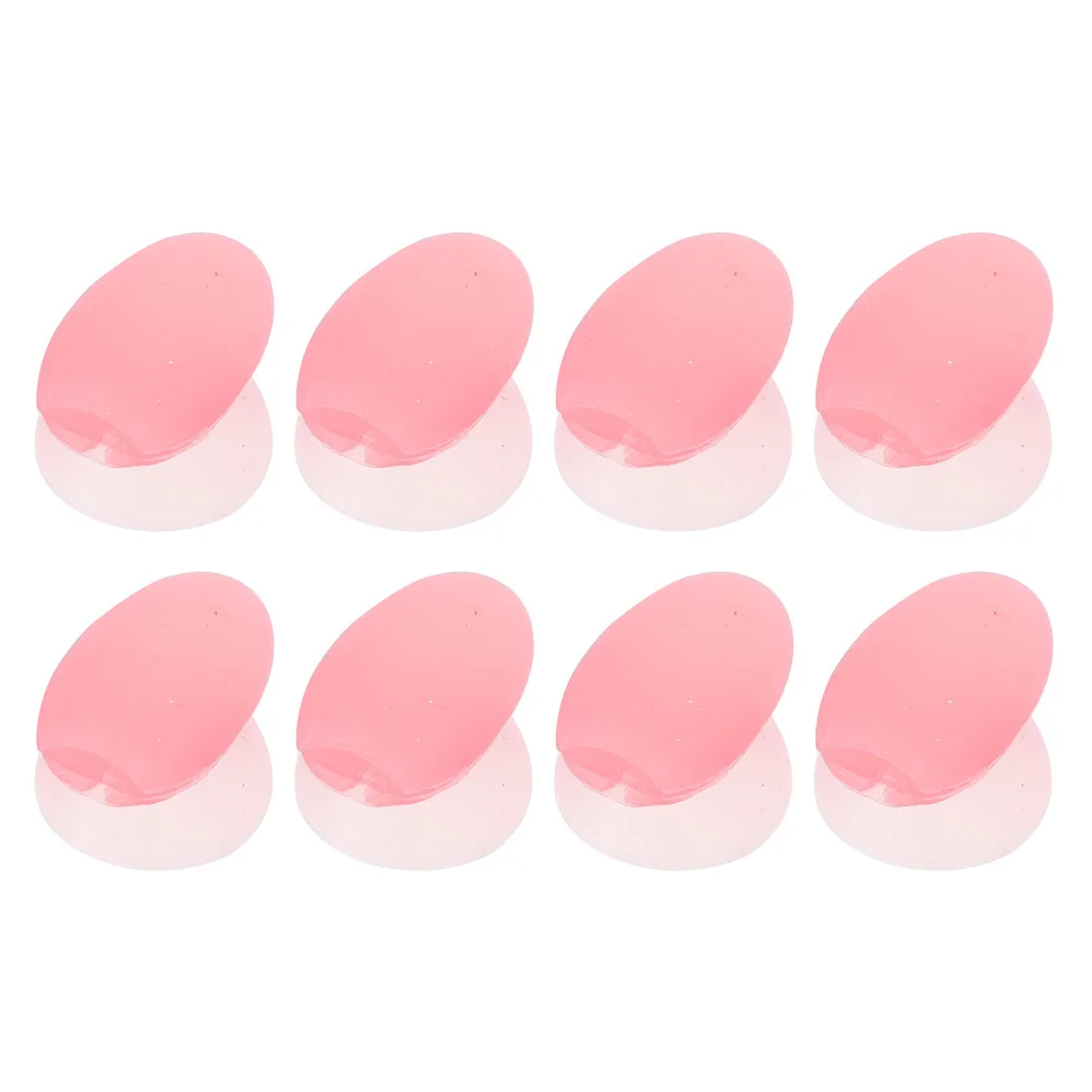 8Pcs Lip Brush Covers Silicone Anti-Loss Makeup Brush Protectors Waterproof Dust-Proof Drying Stand for Lip Mask Brushes
