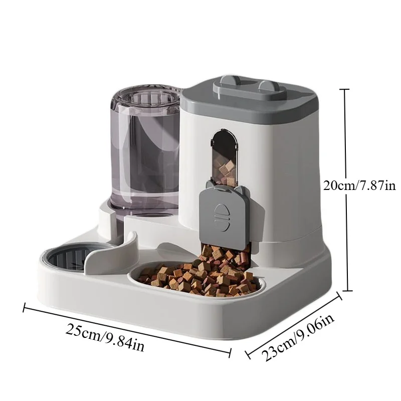 Cat Bowl Automatic Feeder with Spill Proof Design with Water Fountain Pet Food Dispenser for Small Medium Large Cats Dogs 6