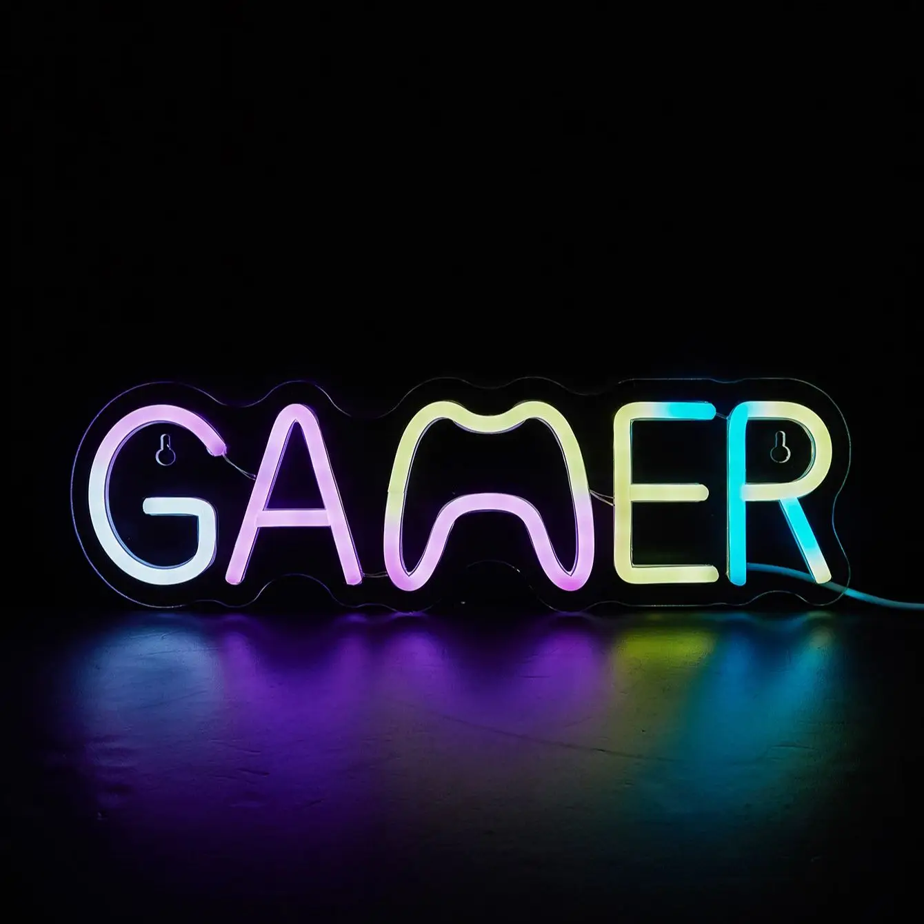 Chi-buy LED Neon Colorful GAMER with Dimmer Control USB Powered Neon Signs Night Light Suitable for Bedroom,Wedding,gift