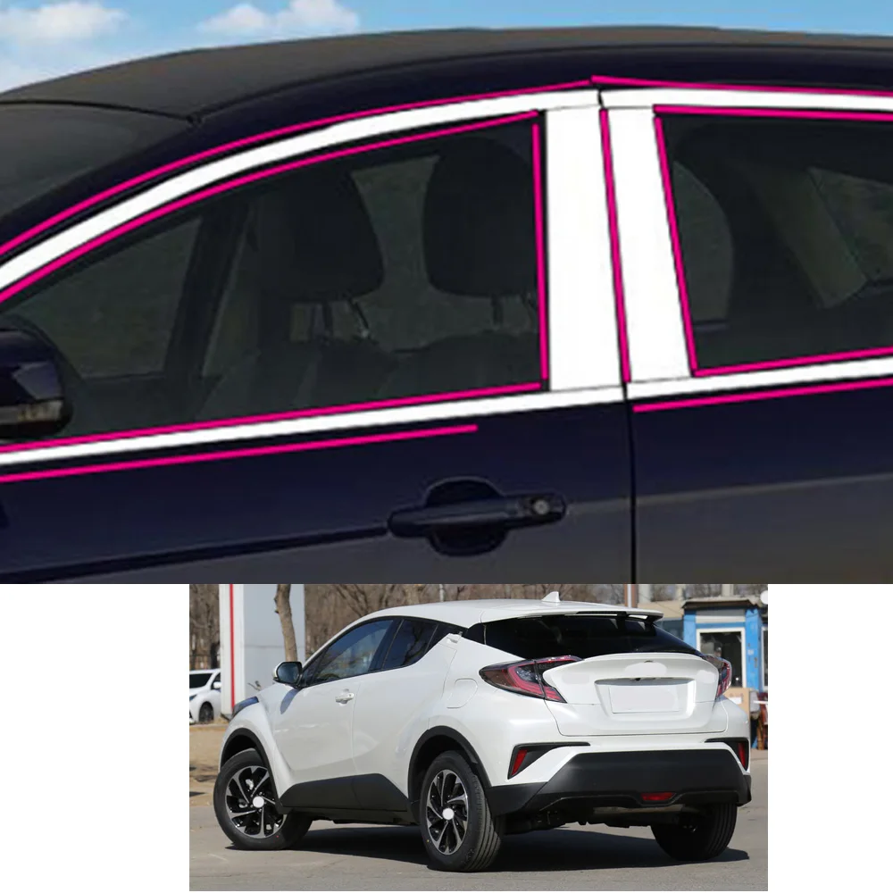 

For Toyota C-HR CHR 2017 2018 2019 2020 2021 Car Sticker Garnish Pillar Window Middle Strip Trim Frame Hoods Parts