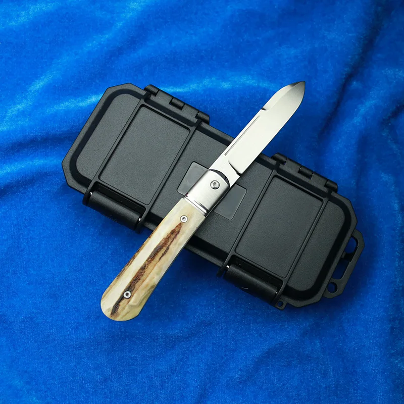 LEMIFSHE deer antler stalk steel handle m390 blade folding knife pocket survival EDC tool camping hunting outdoor knife
