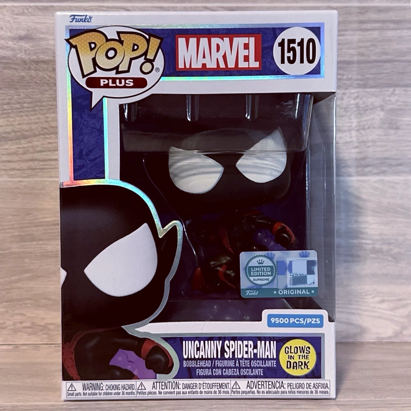 Marvel Pop Uncanny Spider-Man 1510 Figure (Glow 9500pc)Funko Action Figures Limited Edition Figurine Collectible Decoration Toy