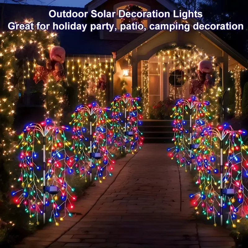 

Solar-powered Ground Smoke Lamp LED Starry Sky Copper Wire Outdoor Waterproof Lawn and Courtyard Decorative Color Lamp