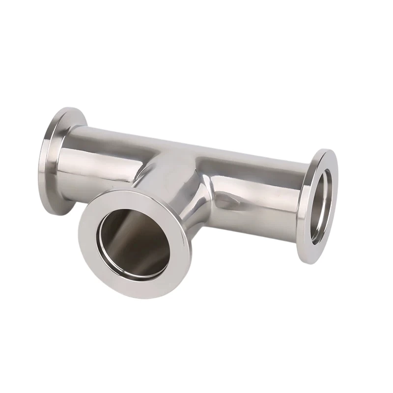 KF16 KF25 KF40 KF50 304 stainless steel vacuum quick assembly tee variable diameter tee flange reducing diameter