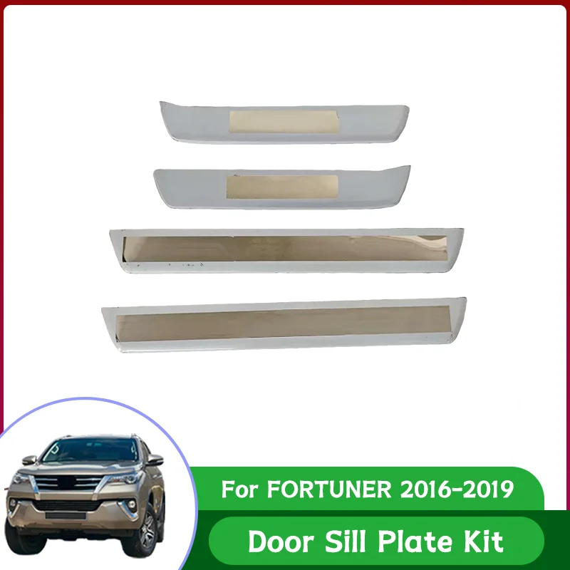 

Mirror Electroplated Door sill plate Welcome pedal for FORTUNER 2016-2019 Stainless steel Car Door sill plate Accessories