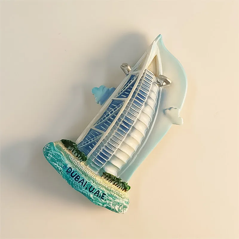 Burj Al Arab Dubai Tourist Commemorative Three-dimensional Decorative Magnetic Magnet Fridge Magnet Resin Material