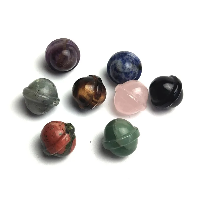 Mini Size Natural Chakra Semi-precious Stone Quartz Amethyst Crystal Reiki Healing Stellar Small Planet Figurine Ornaments