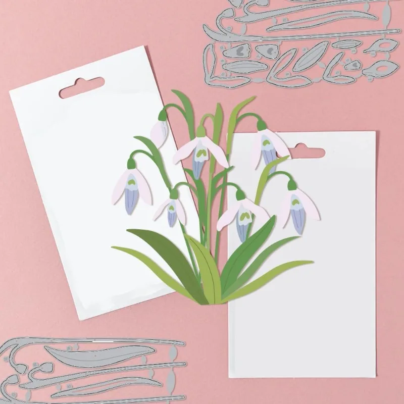 1 pc Snowdrop Flowers Cutting Dies for Card Making Metal Snowdrop Flowers Die Cuts Embossing Stencils Cutting Dies Template