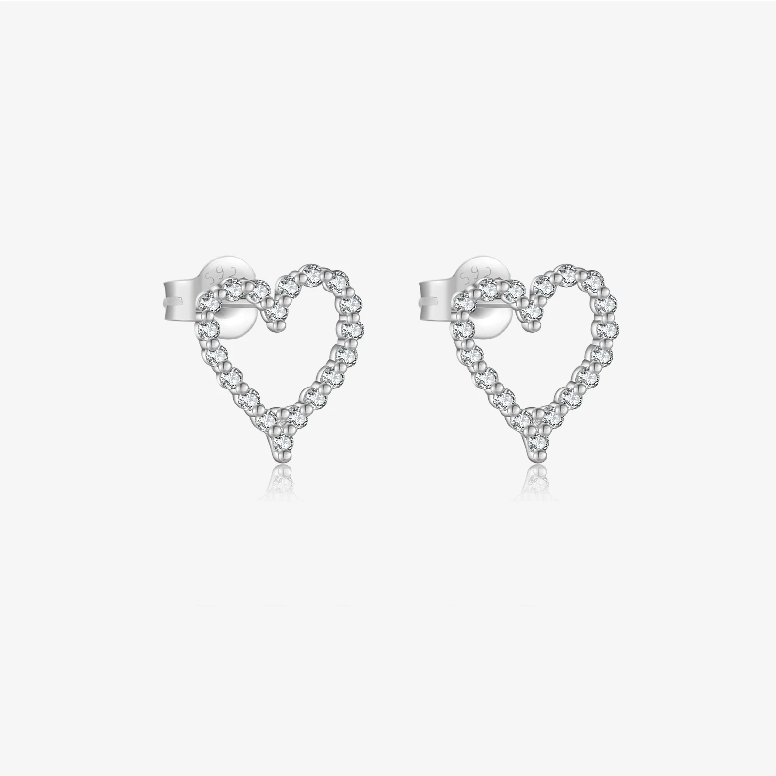 VEWANT Women 925 Sterling Silver Love Heart Zircon Hollow Stud Earring 2024 Wedding Gift Party Fine Luxury Dainty Jewelry