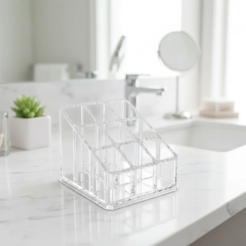Transparent Lipstick Storage Rack 9 Grids Desktop Cosmetic H