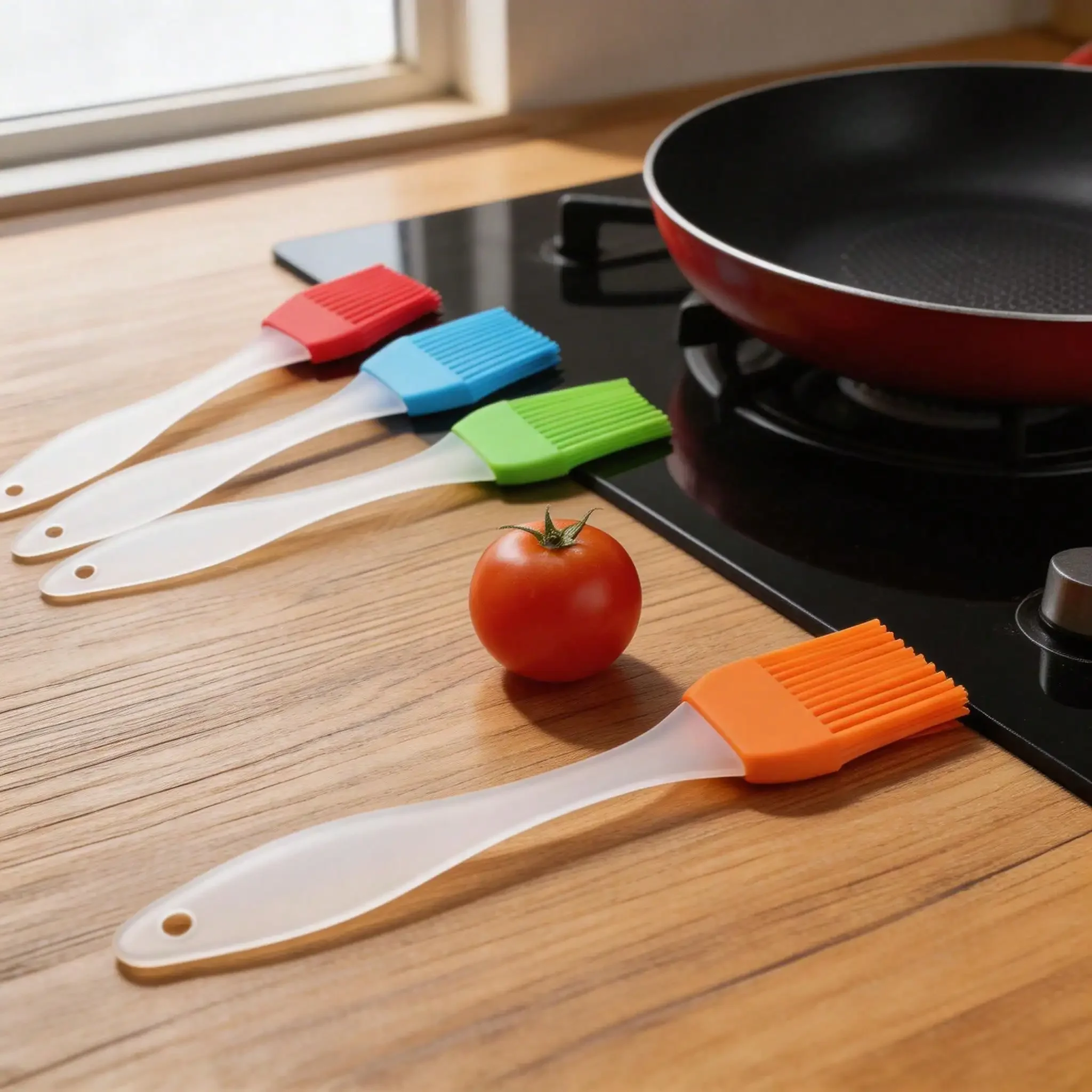 Juego de 4 Cepillos de Silicona Multiusos para Barbacoa, Resistentes al Calor, sin Pérdida de Pelo, Herramientas para Untar Salsas, Mantequilla, Crema, Asar y Uso Diario en la Cocina