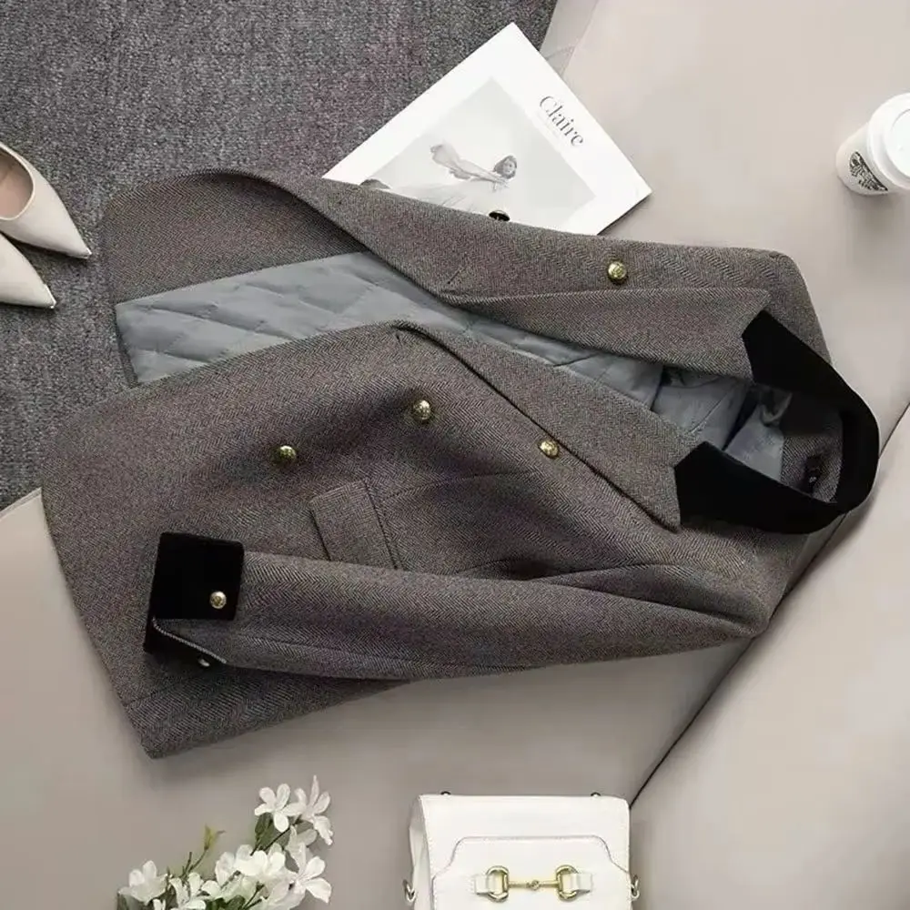 الكورية الخريف موضة جديدة الصوفية البدلة سترة المرأة فضفاضة طويلة الأكمام مزاجه عادية مكتب كل مباراة السيدات السترة أبلى #1