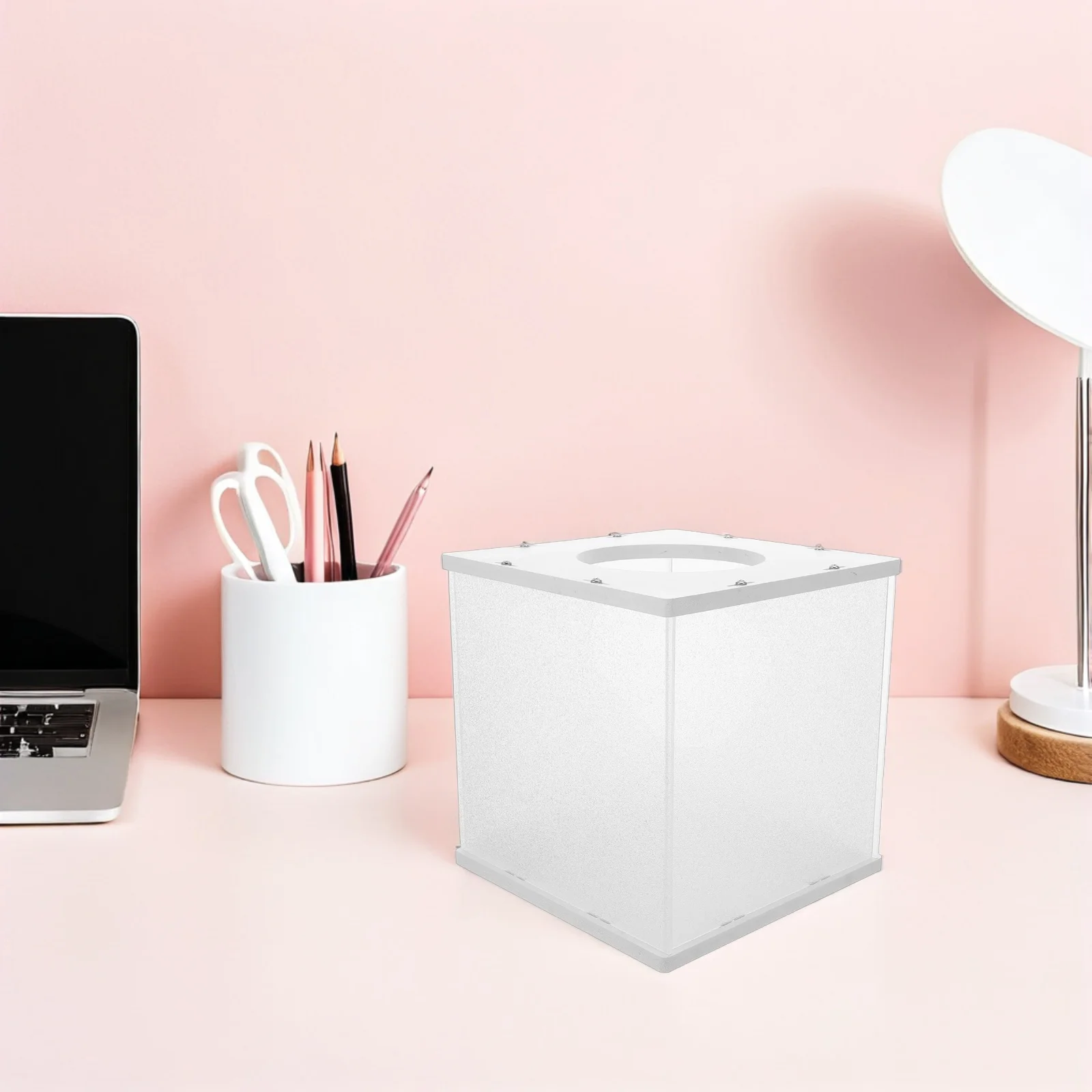 

20cm Clear Raffle Ticket Box Transparent Suggestion Voting Donation Container Cash Ballot Storage for Fundraising Charity