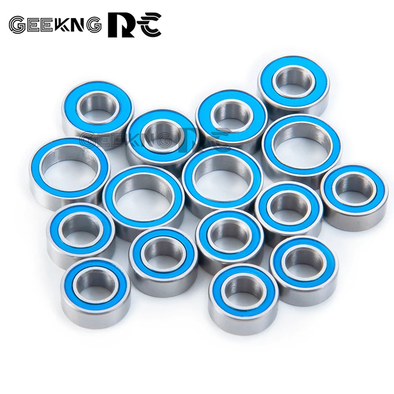 

16PCS Rubber Sealed Ball Bearing Kit For Tamiya TT02 TT-02 TT02D TT-02D 1/10 RC Car Upgrade Parts Accessories