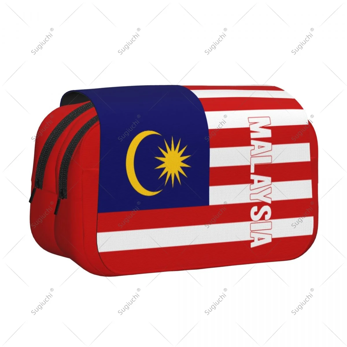 Pencil Case Scissors Bags 3D Malaysia Flag Double-layer Oxford Cloth Stationery Storage Pen Box Case