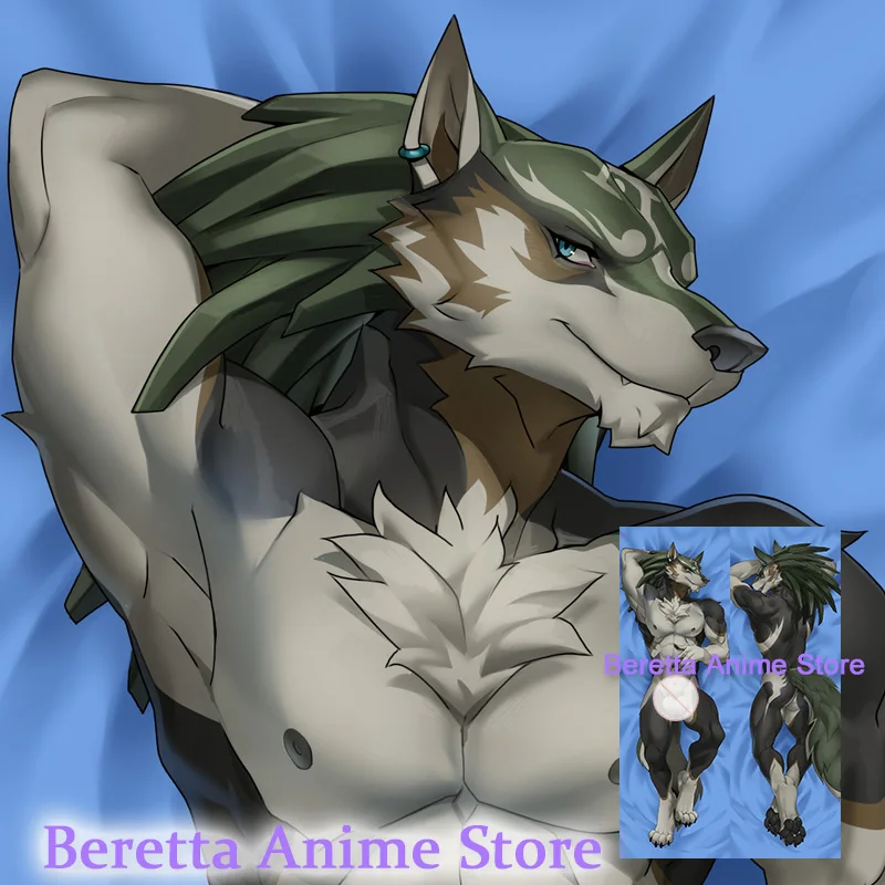 Dakimakura Link Wolf Anime Double Sided Print Life size Body Pillow Cover