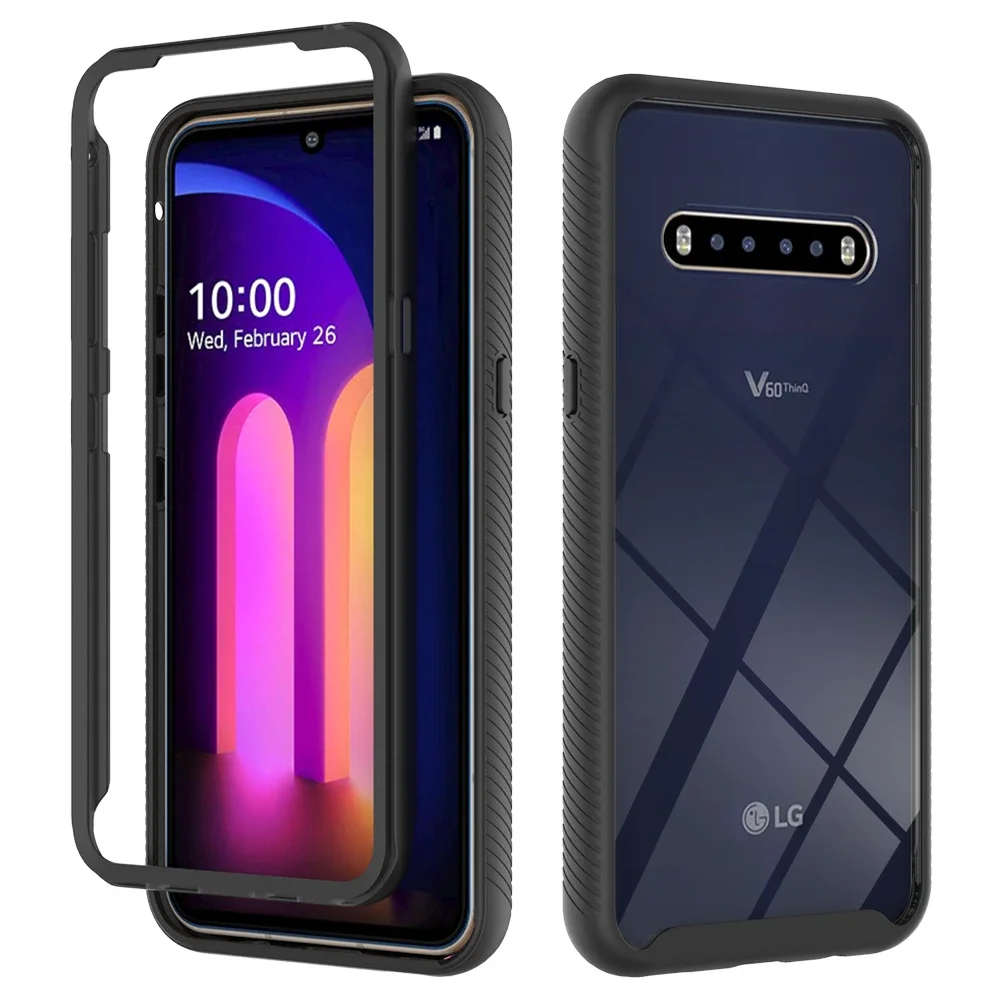 Hybrydowe etui TPU/PC Sky Case dla LG V60 ThinQ Fundas Capa Dwuwarstwowa konstrukcja Wstrząsoodporna, krystalicznie przezroczysta obudowa dla LG V50s ThinQ