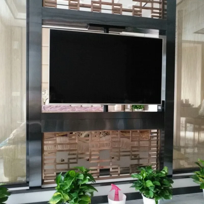 TV rotating frame 360 degrees rotating partition wall tube threading without winding