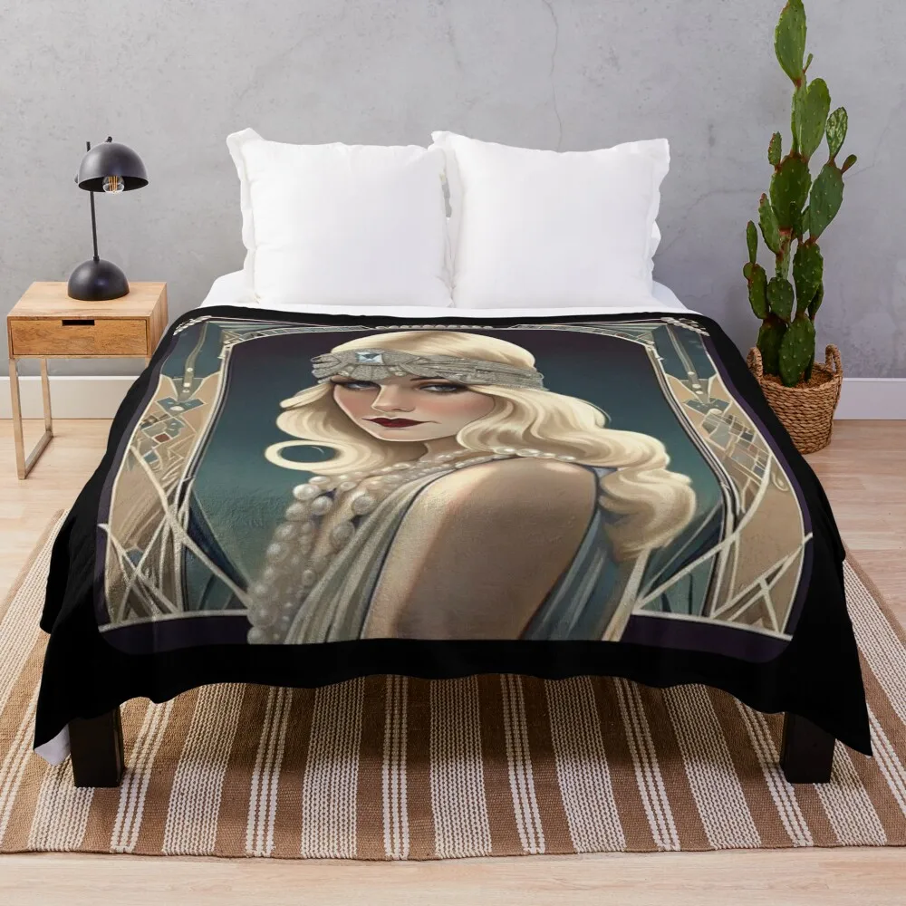 

Glitz and Glam of the 1920s Throw Blanket manga valentine gift ideas Blankets