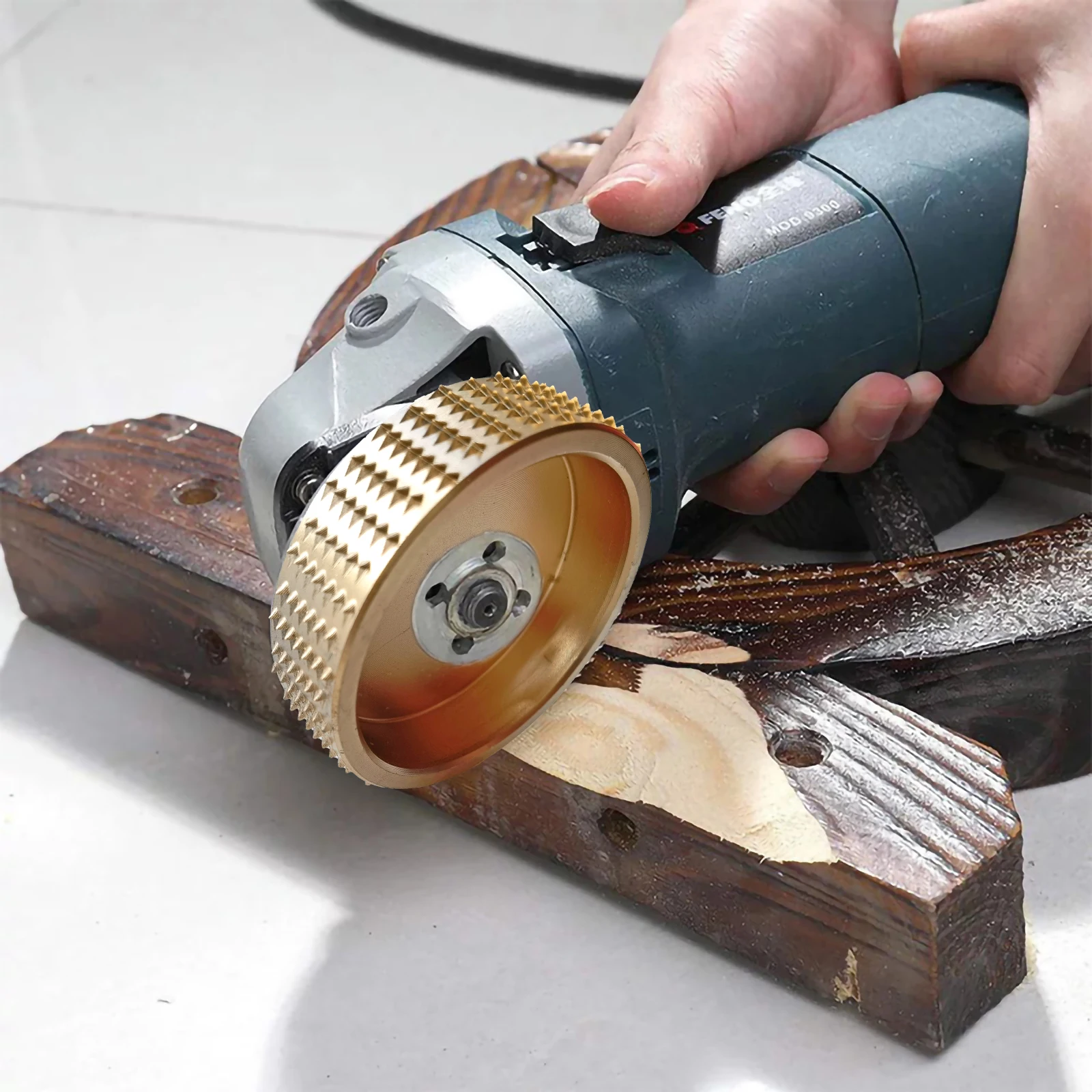 Wood Carving Disc with Universal Grinder Wrench for Angle Grinder with 5/8\