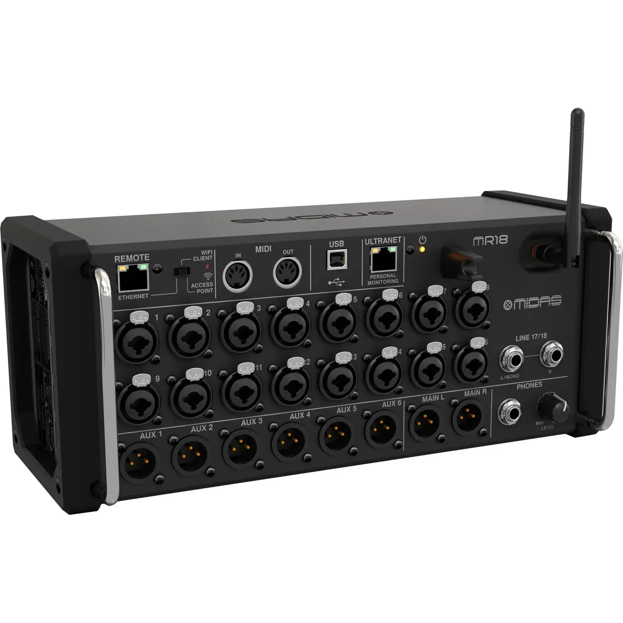

Midas MR18 18-Channel Digital Rack Mixer: iPad/Android Compatible, 16 Preamps, WiFi & USB