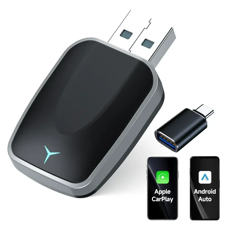Universal CarPlay Adapter Box - No Car Model Restriction, Supports IPhone 6+/iOS 10+ & Wired/Wireless Modes