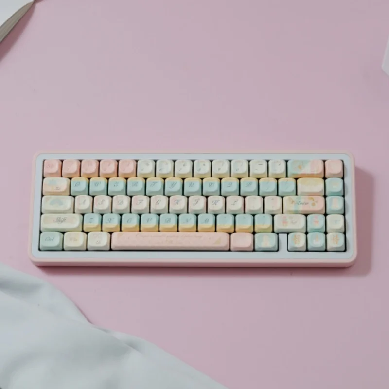 

150 клавиш/набор, профиль MOA в стиле рококо, колпачки для клавиш GMK PBT для механической клавиатуры, сублимационная краска, игровые колпачки на заказ Gk61