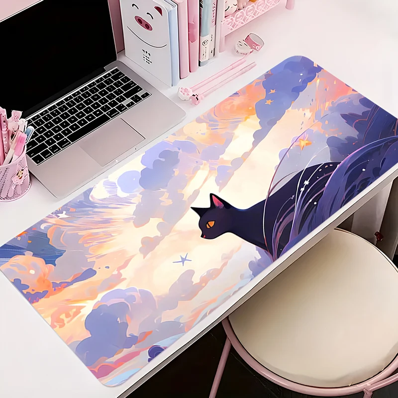 Anime H-hololive Gawr Gura Mousepad Gamer Gaming Mauspad Schreibtischunterlage Spielmatte Computer- und Büroschrank Cartoon Tastaturpad